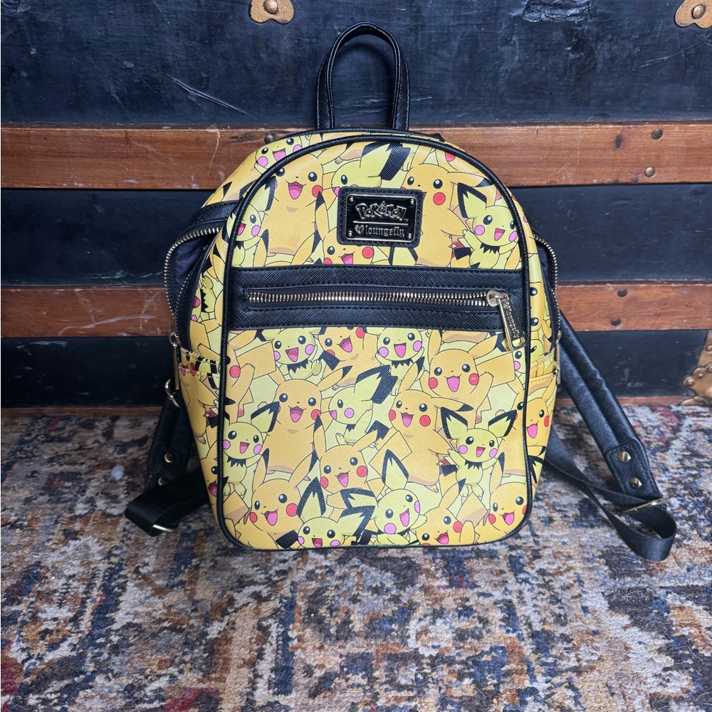 Loungefly Pokémon Pikachu Mini Backpack Yellow Black All Over Print